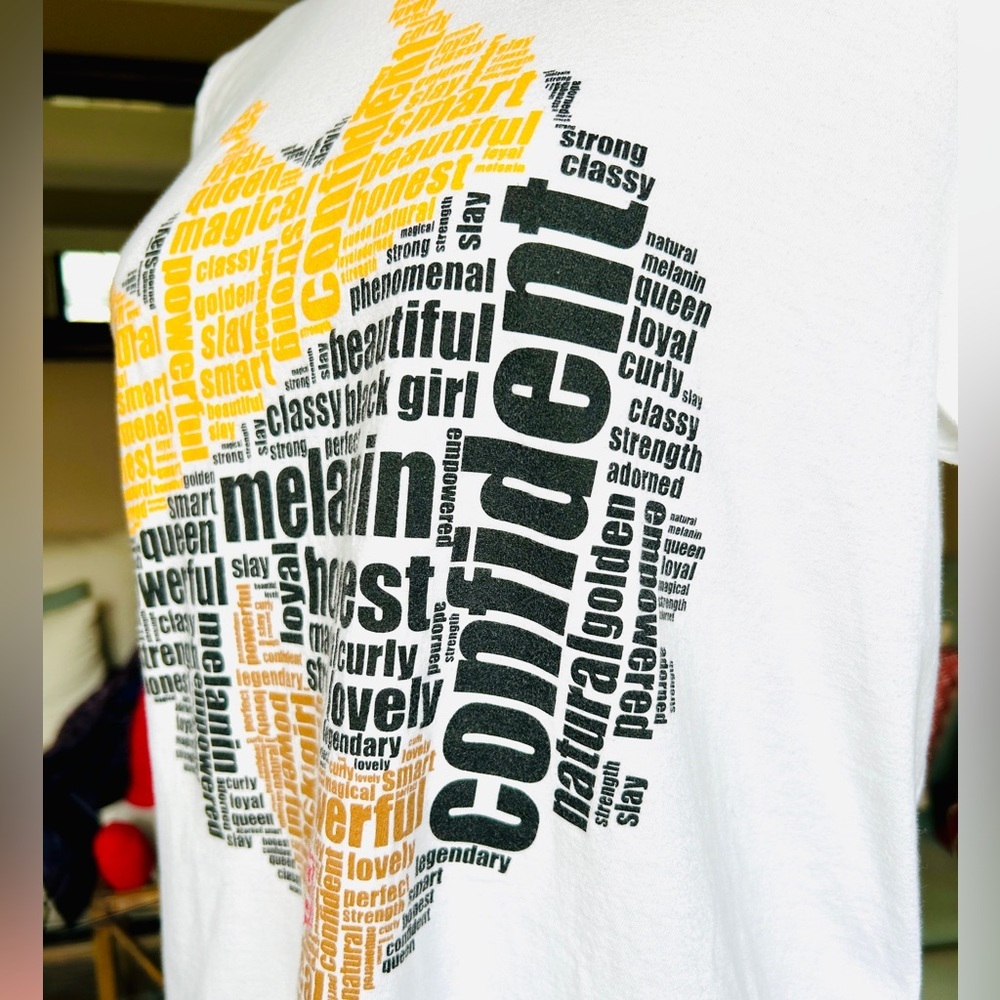 Designz By Morgan African Queen Word Art Graphic Tee Medium - Picture 6 of 10